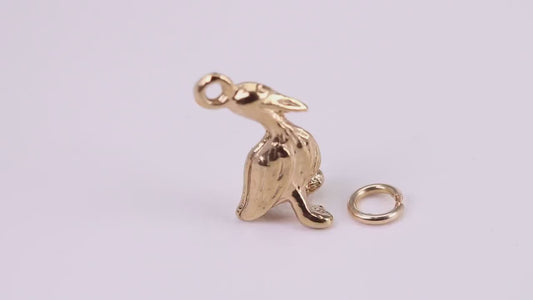 Pelican Charm, Traditional Charm, Made from Solid Yellow Gold, British Hallmarked, Complete with Attachment Link