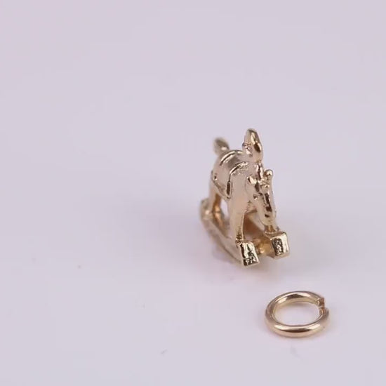 Rocking Horse Charm, Traditional Charm, Made From Solid Yellow Gold with British Hallmark, Complete with Attachment Link