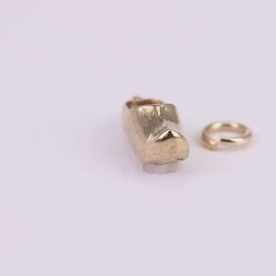 Clog Charm, Traditional Charm, Made from Solid Yellow Gold, British Hallmarked, Complete with Attachment Link