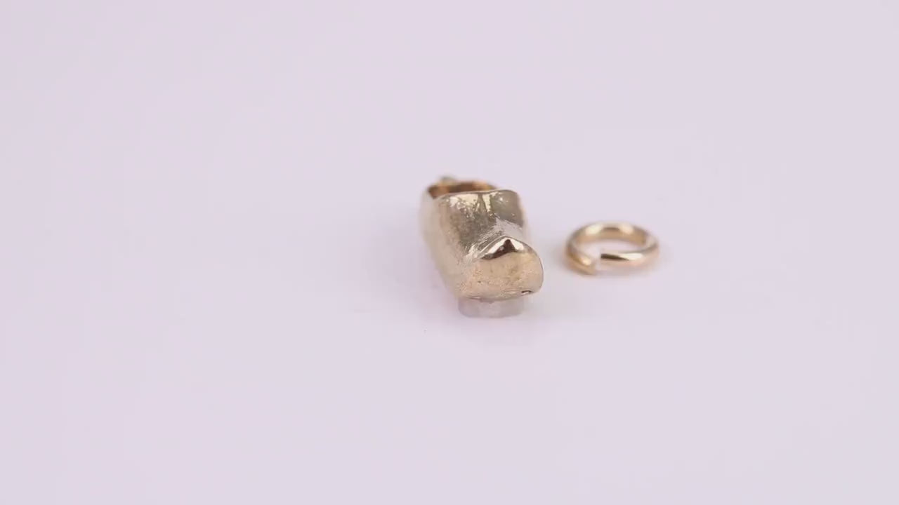Clog Charm, Traditional Charm, Made from Solid Yellow Gold, British Hallmarked, Complete with Attachment Link