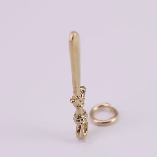 Sword Charm, Traditional Charm, Made from Solid Yellow Gold, British Hallmarked, Complete with Attachment Link
