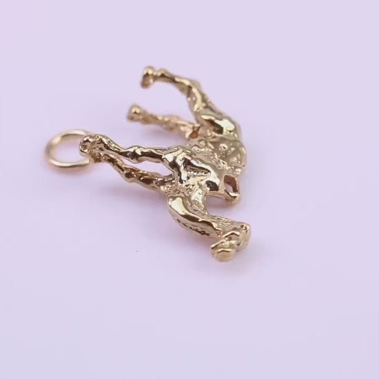 Arabian Camel Charm, Traditional Charm, Made from Solid 9ct Yellow Gold, British Hallmarked, Complete with Attachment Link