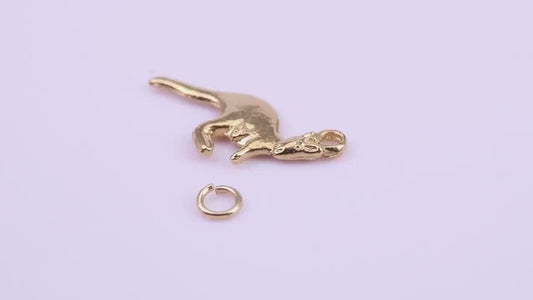 Kangaroo Charm, Traditional Charm, Made from Solid 9ct Yellow Gold, British Hallmarked, Complete with Attachment Link