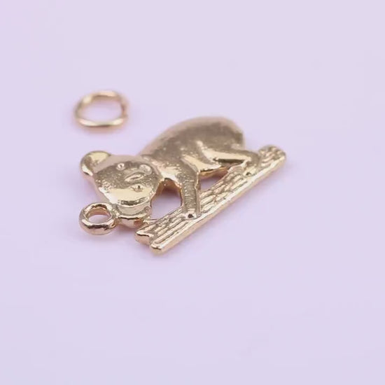 Koala Bear Charm, Traditional Charm, Made from Solid 9ct Yellow Gold, British Hallmarked, Complete with Attachment Link