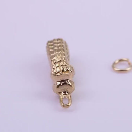 Little Bo Peep Charm, Traditional Charm, Made from Solid 9ct Yellow Gold, British Hallmarked, Complete with Attachment Link