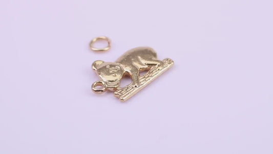 Koala Bear Charm, Traditional Charm, Made from Solid 9ct Yellow Gold, British Hallmarked, Complete with Attachment Link