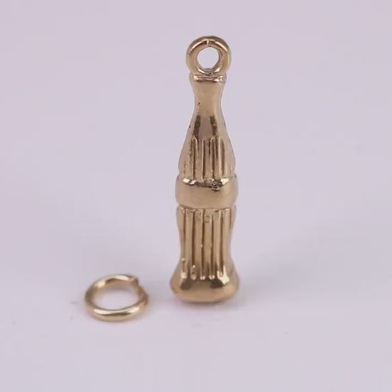 Cola Bottle Charm, Traditional Charm, Made From Solid Yellow Gold with British Hallmark, Complete with Attachment Link