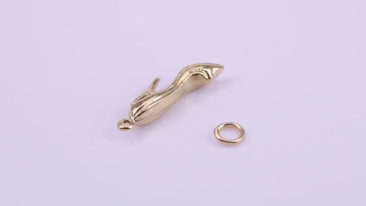 Stiletto Charm, Traditional Charm, Made from Solid 9ct Yellow Gold, British Hallmarked, Complete with Attachment Link