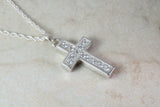 Sterling Silver Cubic Zirconia set Cross Necklace