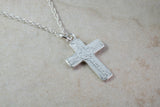 Sterling Silver Engraved Cross Necklace