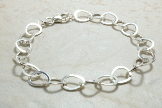 Silver Ladies Bracelet. Bracelet for Charms. Fancy Open Link Bracelet. Silver Linked Bracelet. Perfect Christmas,Birthday,Anniversary Gift