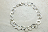 Silver Ladies Bracelet. Bracelet for Charms. Fancy Open Link Bracelet. Silver Linked Bracelet. Perfect Christmas,Birthday,Anniversary Gift