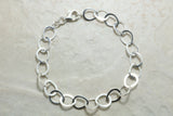 Silver Ladies Bracelet. Bracelet for Charms. Fancy Open Link Bracelet. Silver Linked Bracelet. Perfect Christmas,Birthday,Anniversary Gift