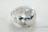 Very large and very very heavy Claddagh ring, solid silver, for ladies or gents. Available in silver, yellow gold, white gold and platinum