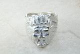 Large and heavy American Indian head ring,solid silver,unisex for ladies and gents,available in silver, yellow gold, white gold and platinum