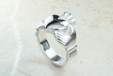 Very large and very very heavy Claddagh ring, solid silver, for ladies or gents. Available in silver, yellow gold, white gold and platinum