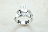 Very large and very very heavy Claddagh ring, solid silver, for ladies or gents. Available in silver, yellow gold, white gold and platinum