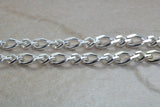 Sterling Silver Diamond Cut Flat Curb Chain, 20 inch Length