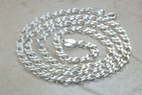 Diamond Cut Flat Curb Chain, Sterling Silver Chain, 22 inch Length
