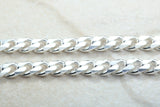 Heavy Diamond Cut Curb Chain. Sterling Silver. 20 inch Length