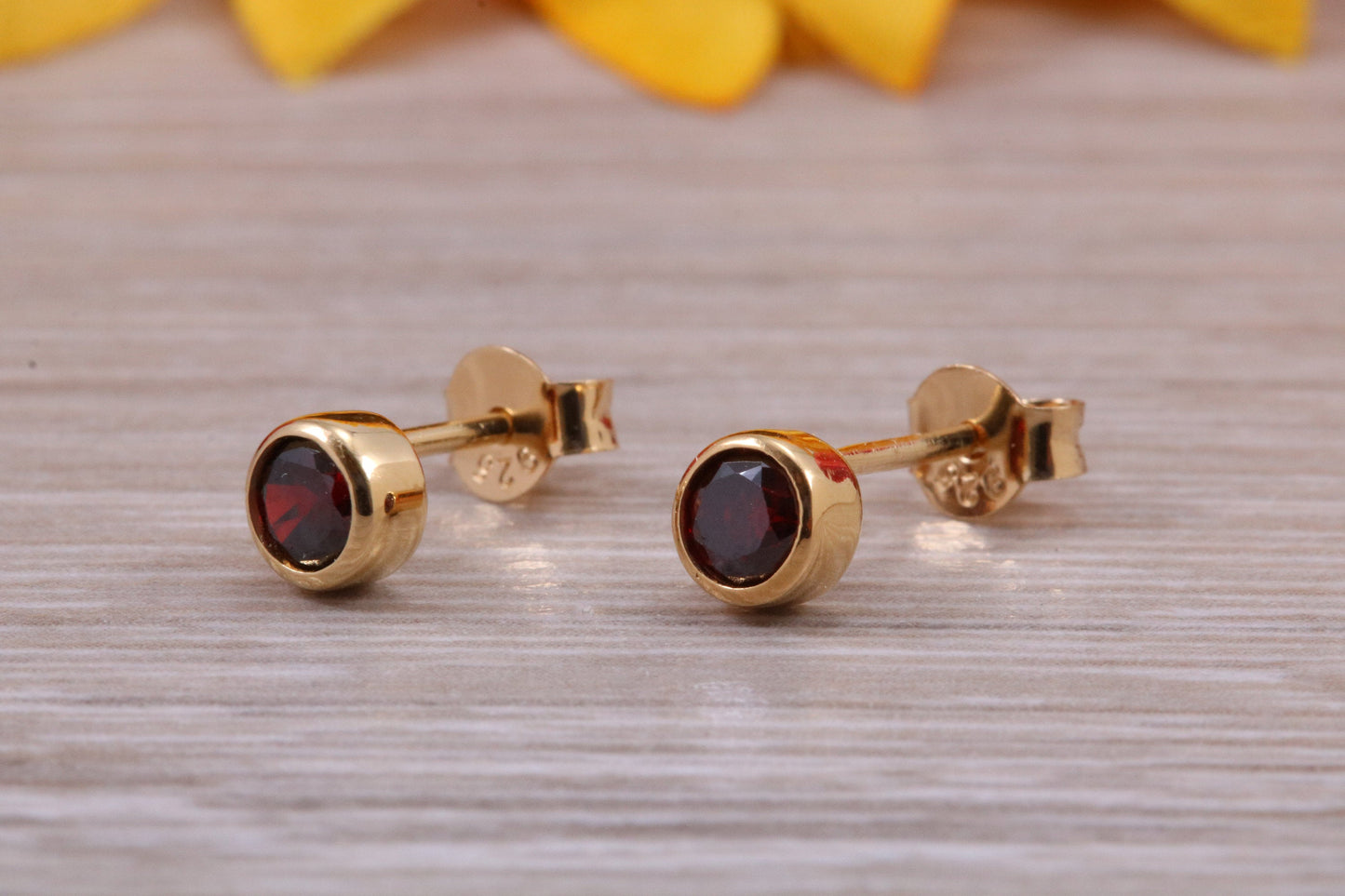 Sterling Silver Real Garnet Earrings and Matching Necklace
