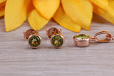 Sterling Silver Real Peridot Earrings and Matching Necklace