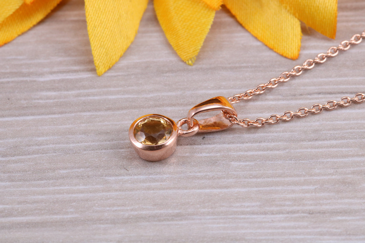 Sterling Silver Real Citrine Earrings and Matching Necklace