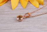 Sterling Silver Real Citrine Earrings and Matching Necklace