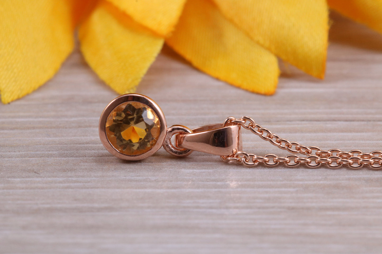 Sterling Silver Real Citrine Earrings and Matching Necklace