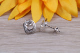 Sterling Silver Stud Earrings with Matching Necklace