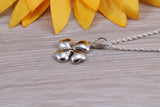 Sterling Silver Four leaf Clover Stud Earrings with Matching Necklace