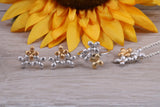 Sterling Silver two tone set with Ring, Earrings and Necklace