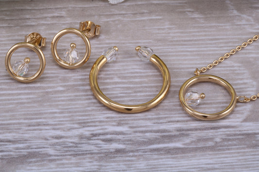 Sterling Silver Matching Ring , Earrings and Necklace
