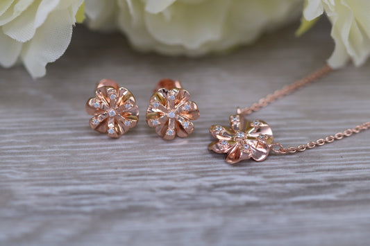 Sterling Silver Matching Earrings and Necklace
