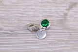 Sterling Silver May Emerald Birthstone Charm