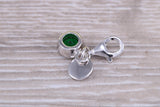 Sterling Silver May Emerald Birthstone Charm