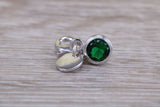 Sterling Silver May Emerald Birthstone Charm