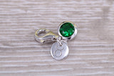 Sterling Silver May Emerald Birthstone Charm