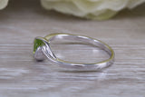 Sterling Silver August Real Peridot Birthstone Ring