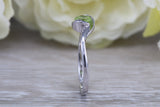 Sterling Silver August Real Peridot Birthstone Ring