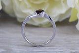 Sterling Silver January Real Garnet Birthstone Ring