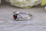 Sterling Silver January Real Garnet Birthstone Ring
