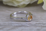 Sterling Silver November Real Citrine Birthstone Ring