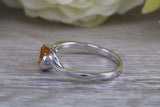 Sterling Silver November Real Citrine Birthstone Ring