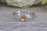 Sterling Silver November Real Citrine Birthstone Ring