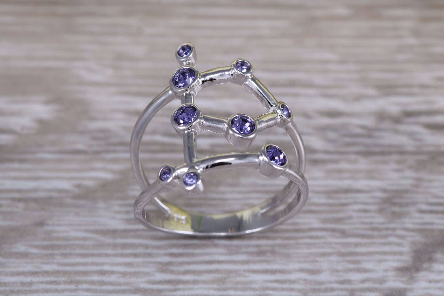 Real Tanzanite Chakra Ring made from Solid Sterling Silver