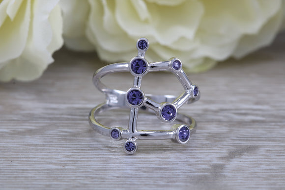 Real Tanzanite Chakra Ring made from Solid Sterling Silver