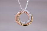Sterling Silver Three Tone C Z set Necklace