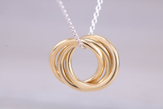 Sterling Silver Three Ring Necklace