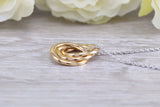 Sterling Silver Three Ring Necklace